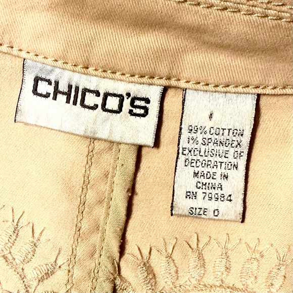 🍓CHICO'S Western Embroidered Light
Weight Jacket Size Small Chico’s 0 Lagenlook - Picture 6 of 10